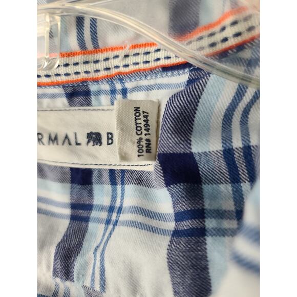 Normal Brand blue plaid long sleeve button down shirt - xl - Picture 3 of 4